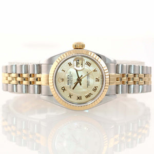 FACTORY MOP Roman Ladies Rolex DateJust 79173 Two Tone Gold Jubilee Watch