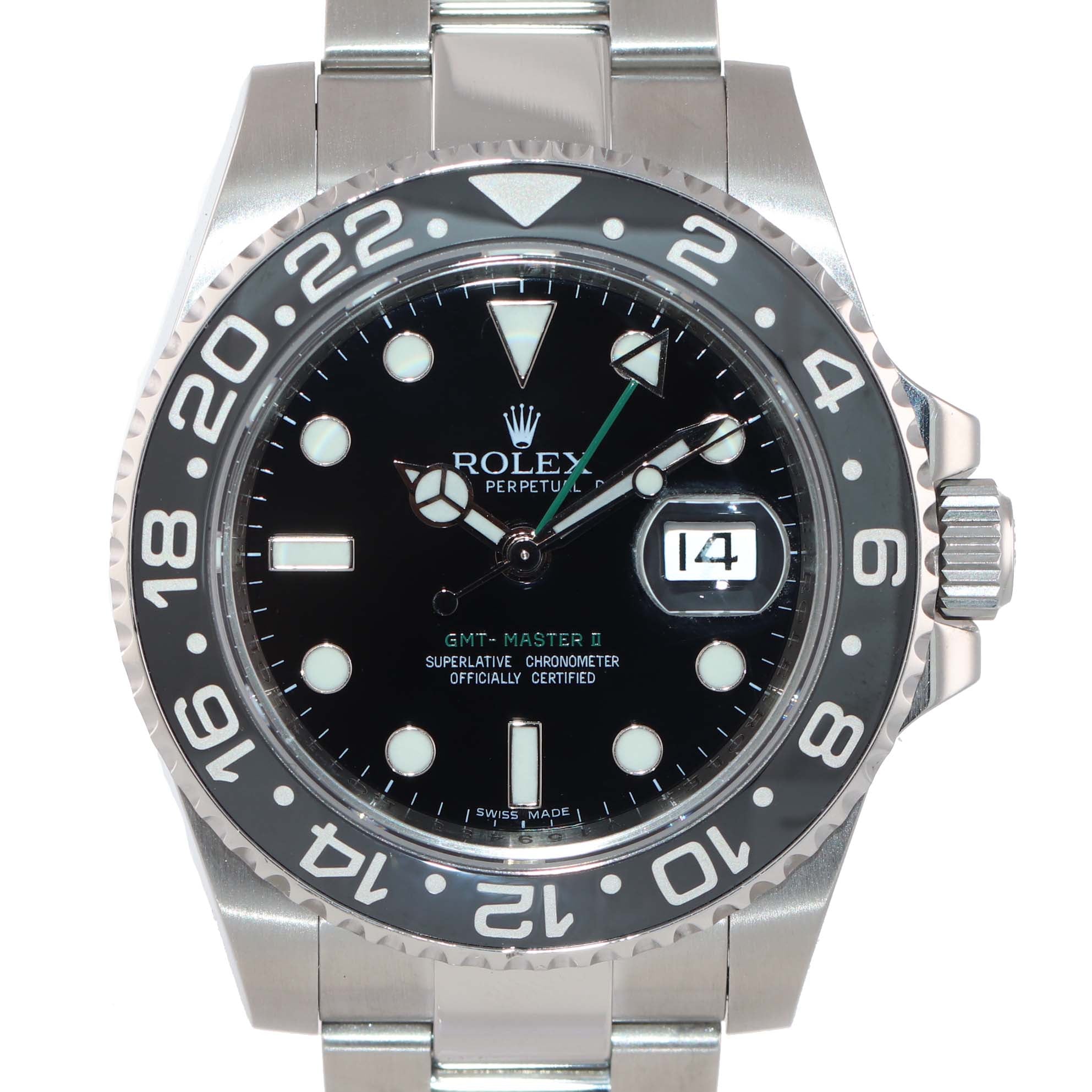 MINT Rolex GMT Master II 116710 LN Steel Ceramic Black Ceramic Watch w Box 