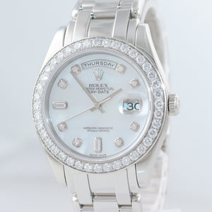 PAPERS Rolex Day-Date President 18946 MOP Diamond Bezel 39MM Platinum Watch Box