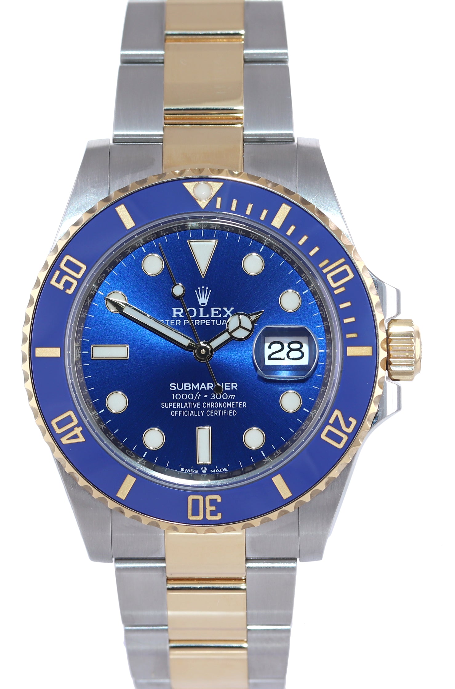 NEW APRIL 2022 PAPERS Rolex Submariner 41mm Blue 126613LB Two Tone Gold Watch