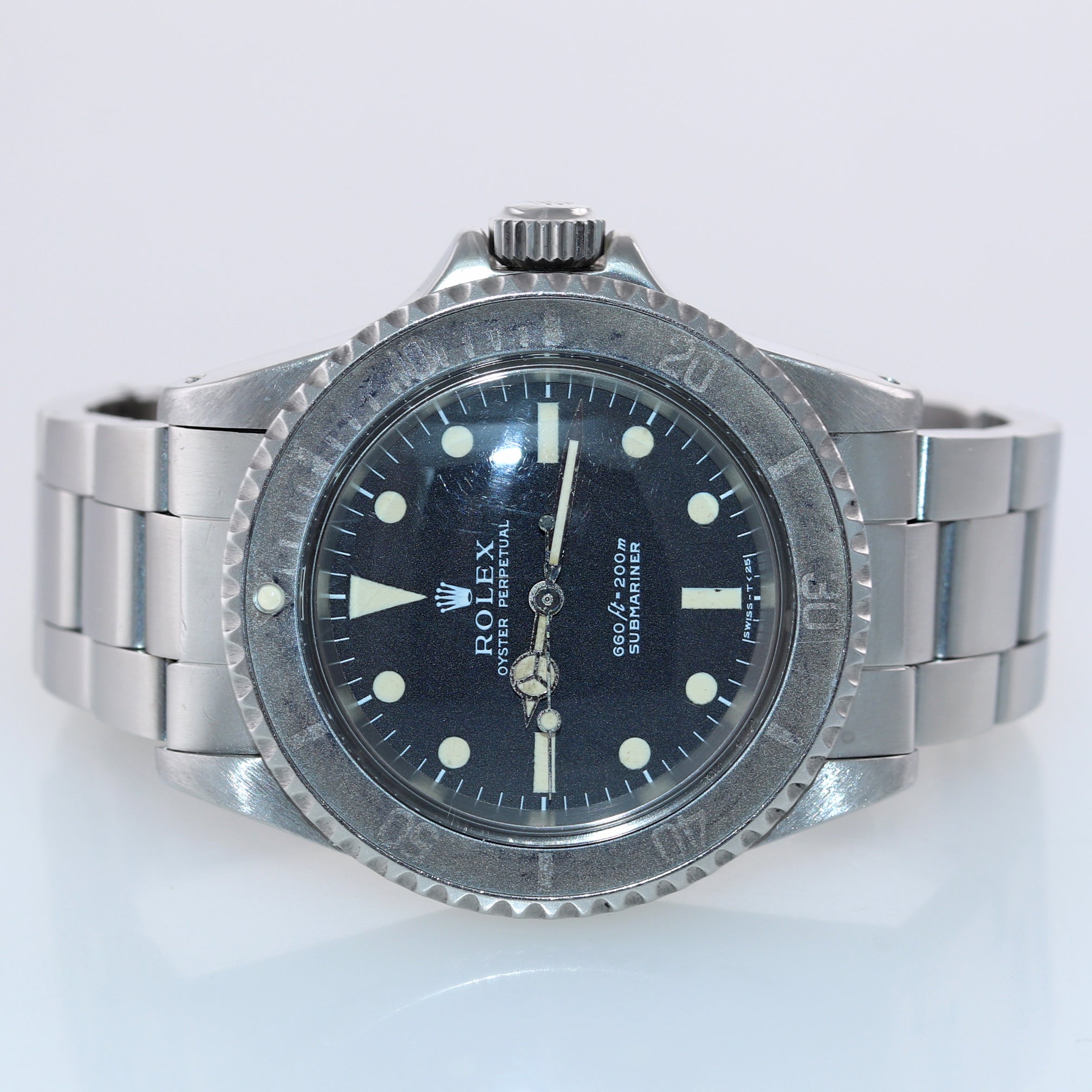 1970s Rolex Submariner 5513 Black Matte Dial 40mm GHOST BEZEL Watch