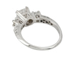 Women's Vintage Platinum 1.24 CT G-H I1 Princess Cut Diamond Engagement Ring EGL