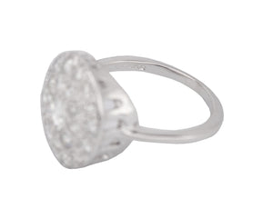 Ladies Antique Estate 14k White Gold 1.80ctw Diamond Cluster Cocktail Ring