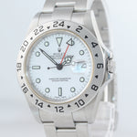 UNPOLISHED 3186 WHITE Rolex Explorer II 16570 Stainless Steel Date 40mm Watch