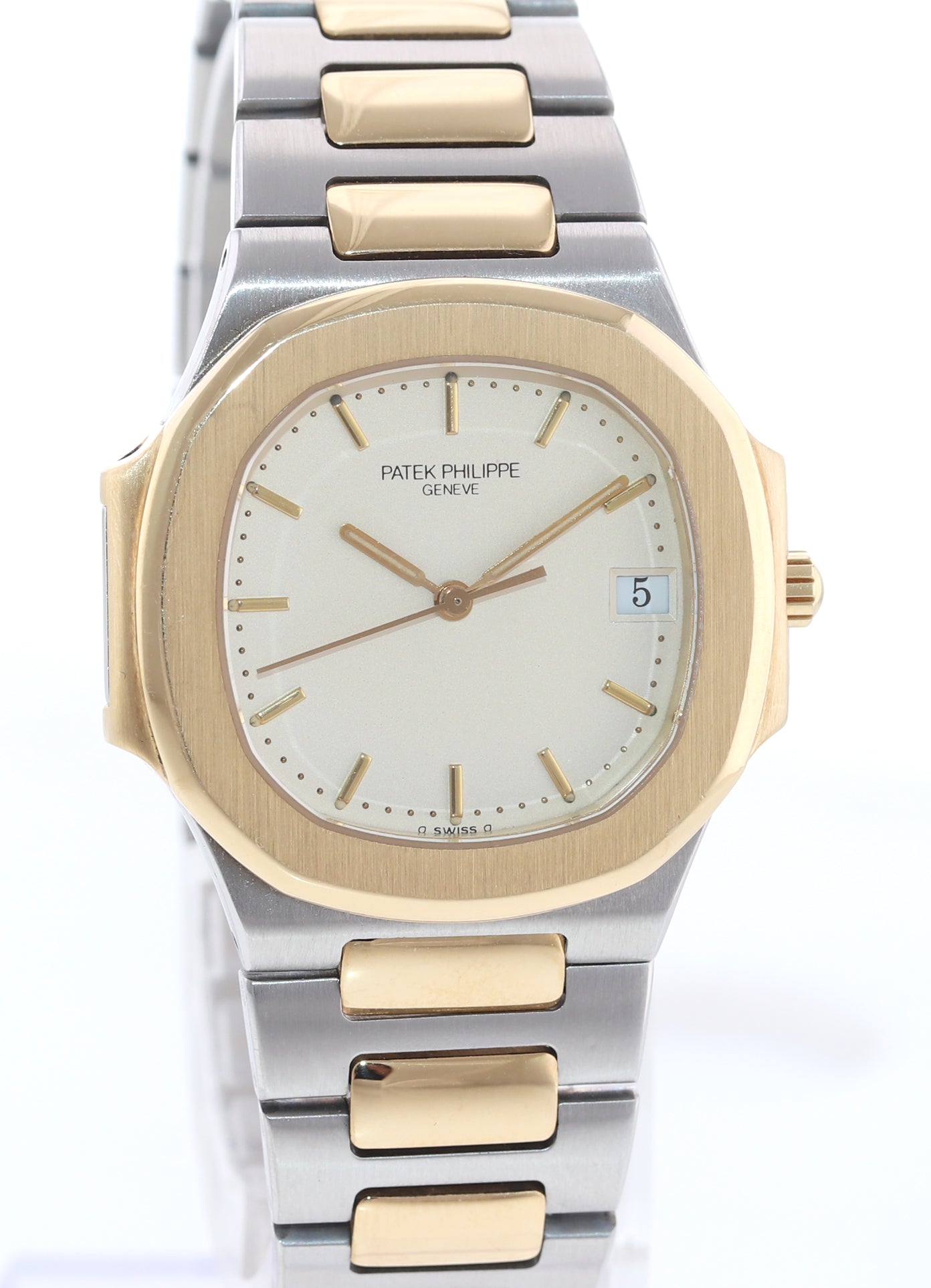 PAPERS  Patek Philippe Nautilus 3900 Yellow Gold Two Tone White Steel Watch