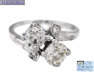 Lovely Ladies Estate Platinum 1.68ctw Old Mine Brilliant Diamond Ring EGL