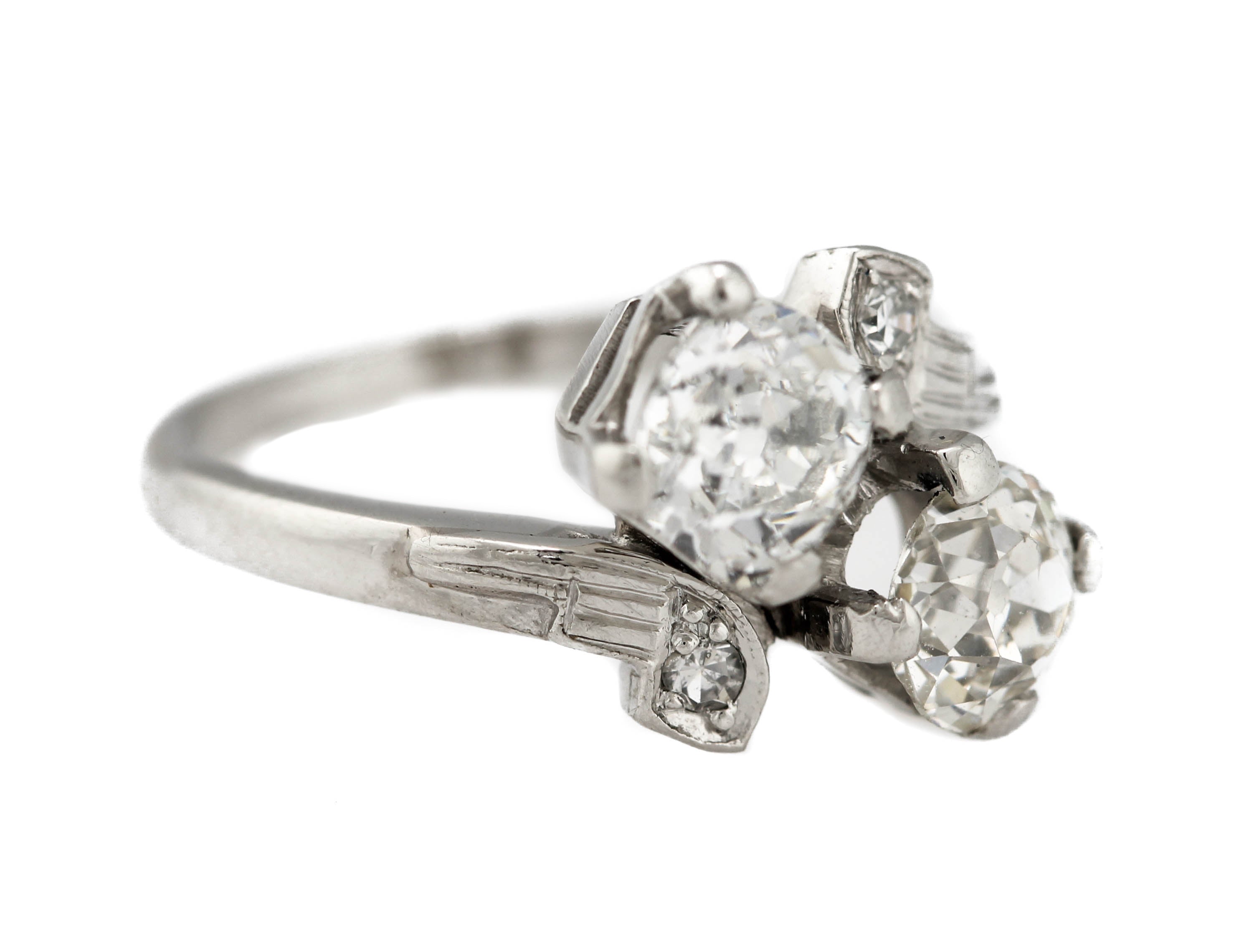 Lovely Ladies Estate Platinum 1.68ctw Old Mine Brilliant Diamond Ring EGL