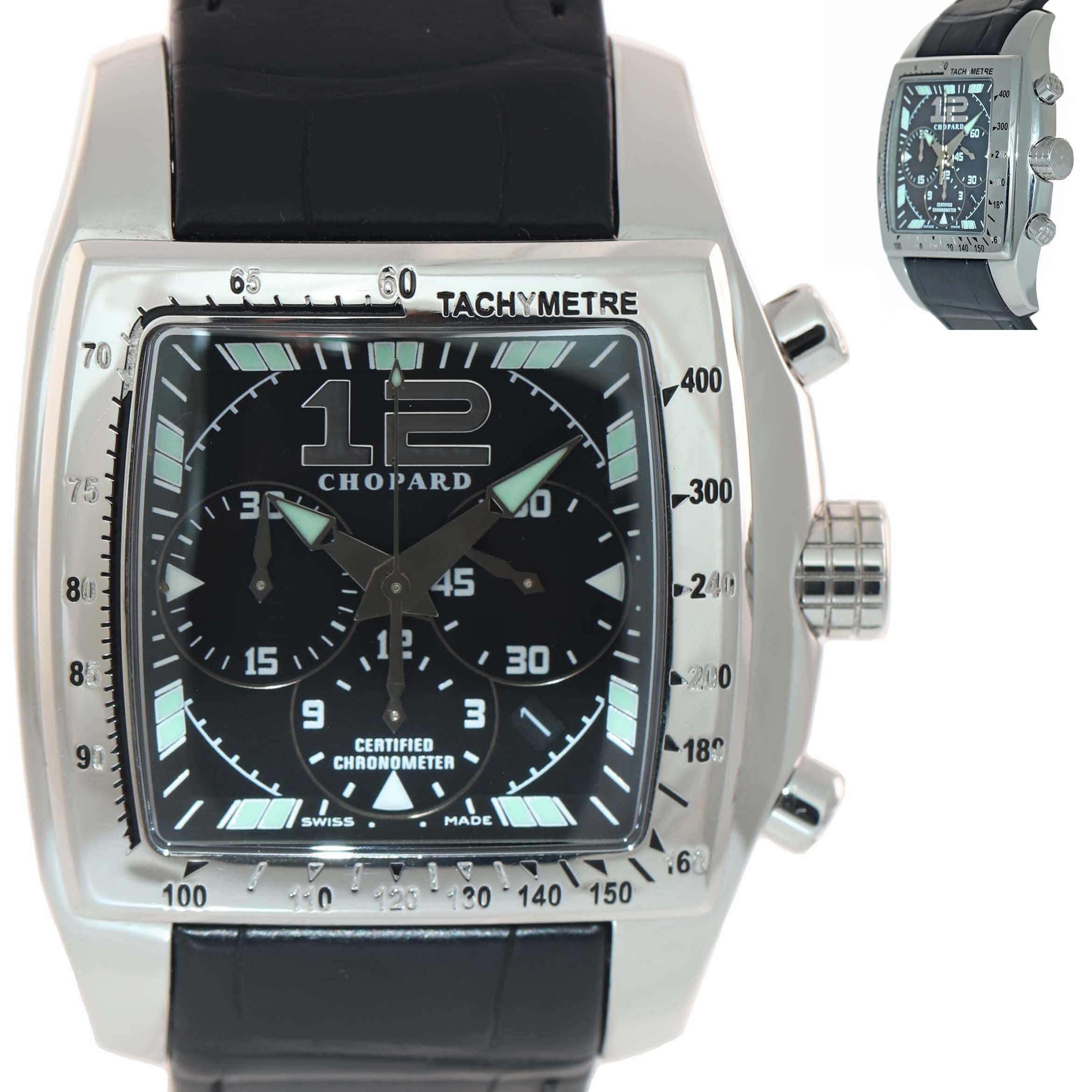Chopard Tycoon Two O Ten Steel Chronograph Black Date 8961 46mm Watch