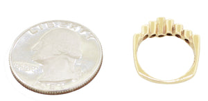 1950s Vintage Retro 14k Yellow Gold 0.10ctw Round Diamond Petite Chevron Ring