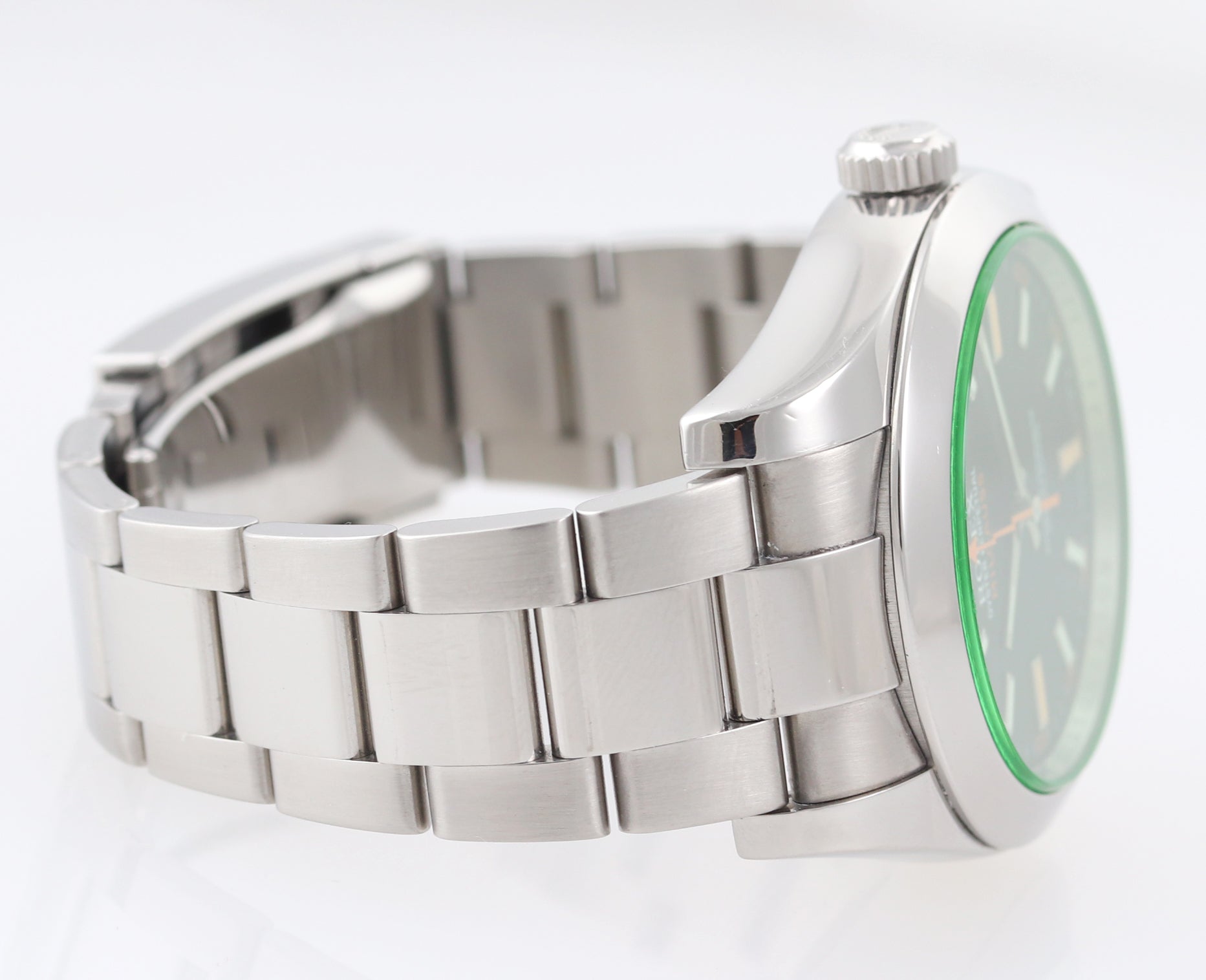 PAPERS Rolex Milgauss Green Anniversary 116400gv Steel Black Watch Box