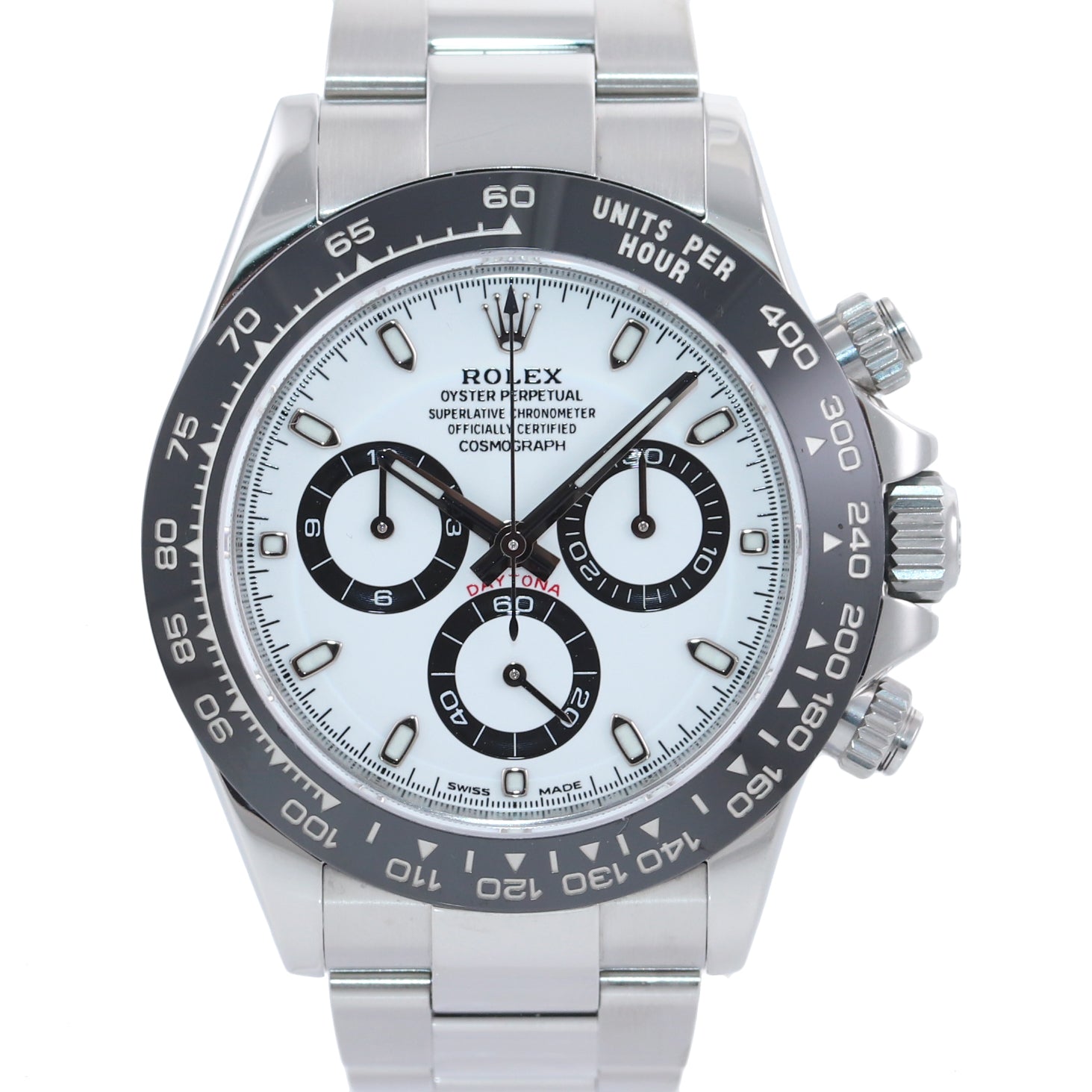 2020 NEW PAPERS Rolex Daytona 116500LN White Ceramic Panda Chrono Steel Watch