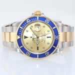 PAPERS 2005 Rolex Submariner 16613 Two Tone Gold Steel Factory Diamond Watch Box