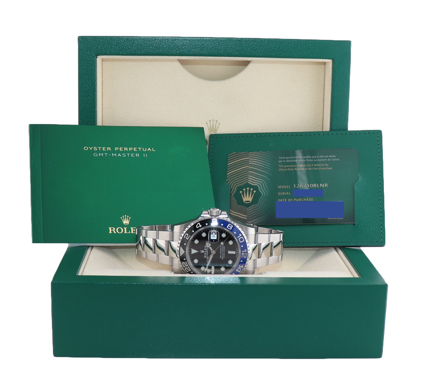 NOV 2021 NEW PAPERS Rolex GMT Master PEPSI Blue Ceramic Oyster 126710 Watch