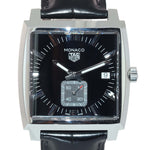 MINT PAPERS Tag Heuer Monaco WAW131A Quartz Black 37mm Steel Date Watch