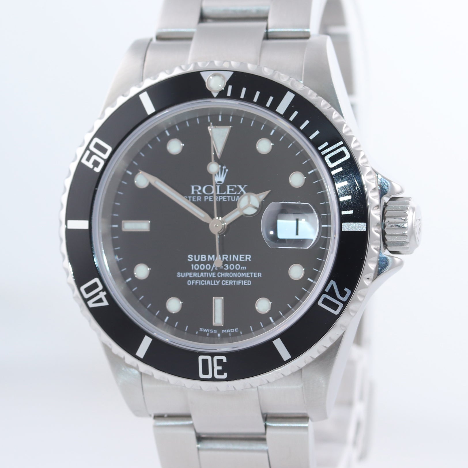 2005 PAPERS MINT Rolex Submariner Date 16610 Steel Black NO HOLES Watch Box