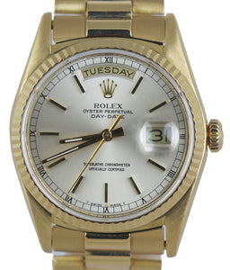 1988 Rolex Day-Date President 18238 36mm Double Quickset 18K Yellow Gold Watch