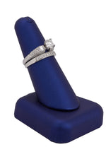 Modern 18K White Gold 0.78 CT Round Brilliant Diamond Engagement Ring Set EGL