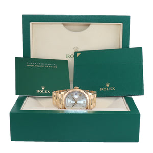 2019 Rolex Day-Date 40 President 228238 Silver Roman Yellow Gold Watch Box