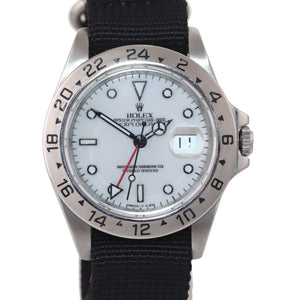 Rolex Explorer II White 16570 Polar 40mm Tritium Dial Date GMT Nato Watch