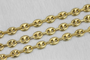 Mens Italian 14k Yellow Gold 6mm Puffed Gucci Mariner Link Chain Necklace 19.2gr