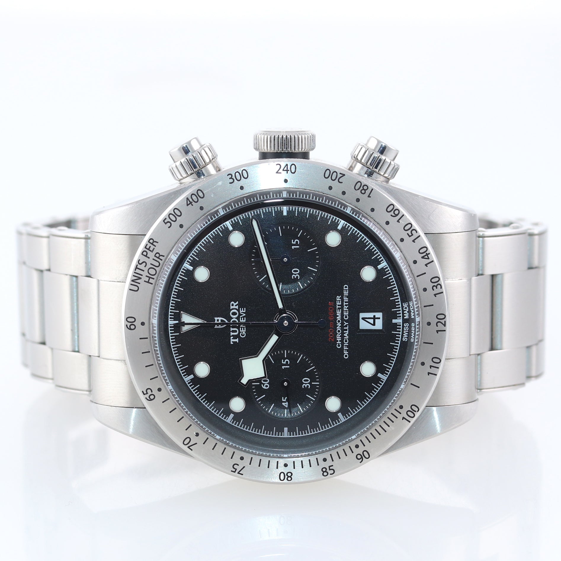 2019 PAPERS Tudor Black Bay Heritage Chronograph 79350 Steel Black 41mm Watch