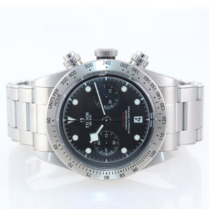 2019 PAPERS Tudor Black Bay Heritage Chronograph 79350 Steel Black 41mm Watch