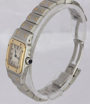 Ladies Cartier Santos Galbee 1567 White 24mm Quartz Two Tone Steel Swiss Watch