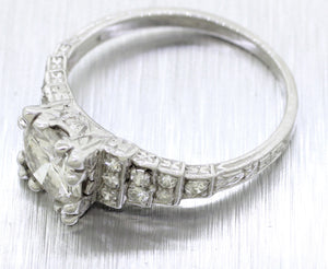 EGL Antique Art Deco H / VS2 / 1.35ctw Diamond Engagement Ring - Platinum