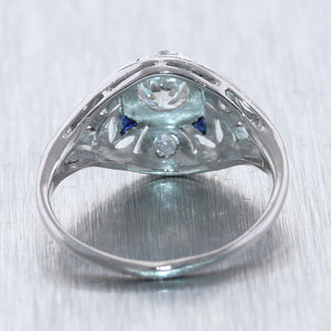 1930's Antique Art Deco Platinum 0.80ctw Diamond Ring