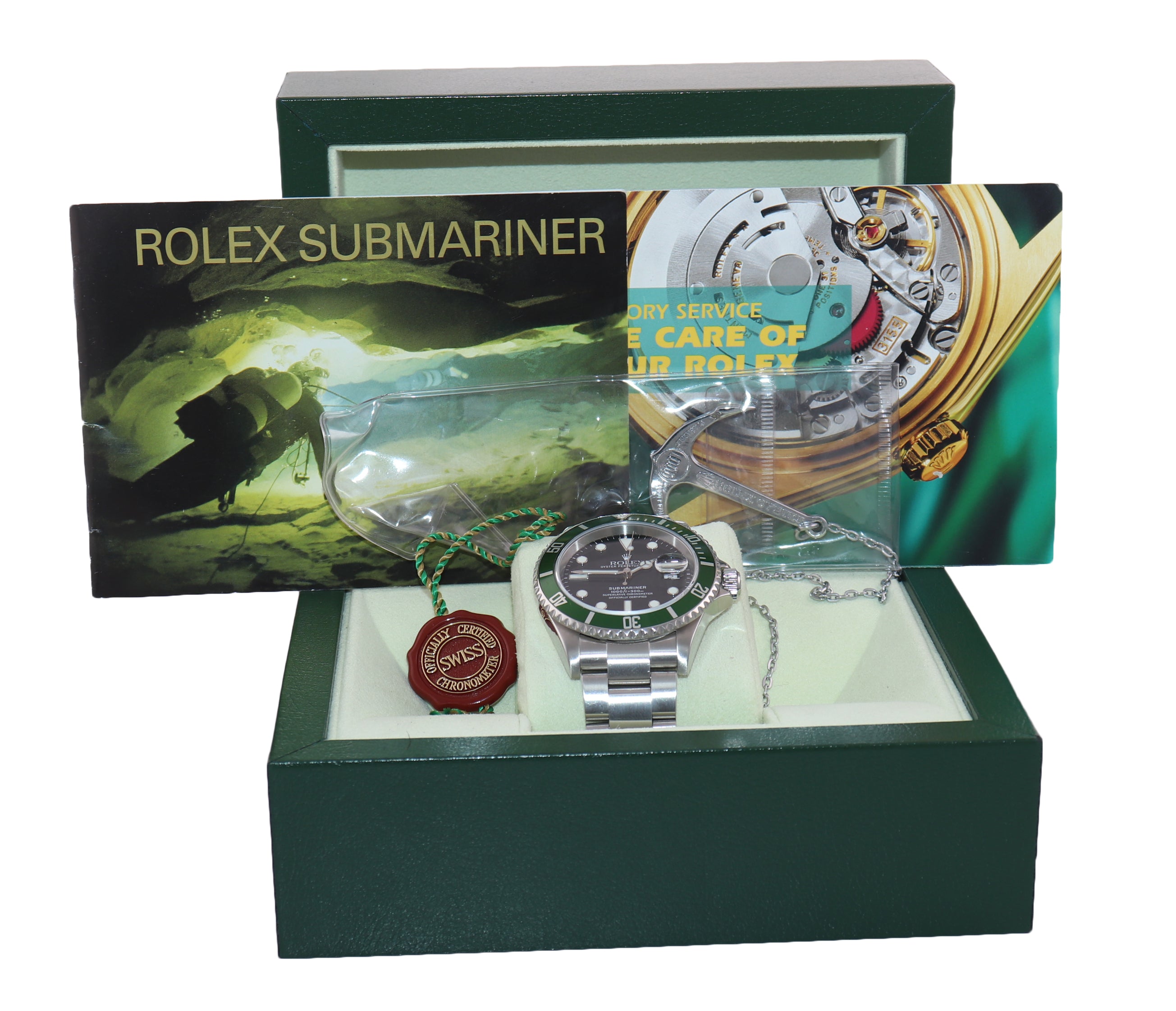 2006 MINT Rolex Submariner 16610 Kermit Green Submariner 40mm 16610LV Watch Box