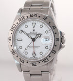 RARE Rolex Explorer II 16550 Fat Font Stainless Polar White Date GMT Date Watch