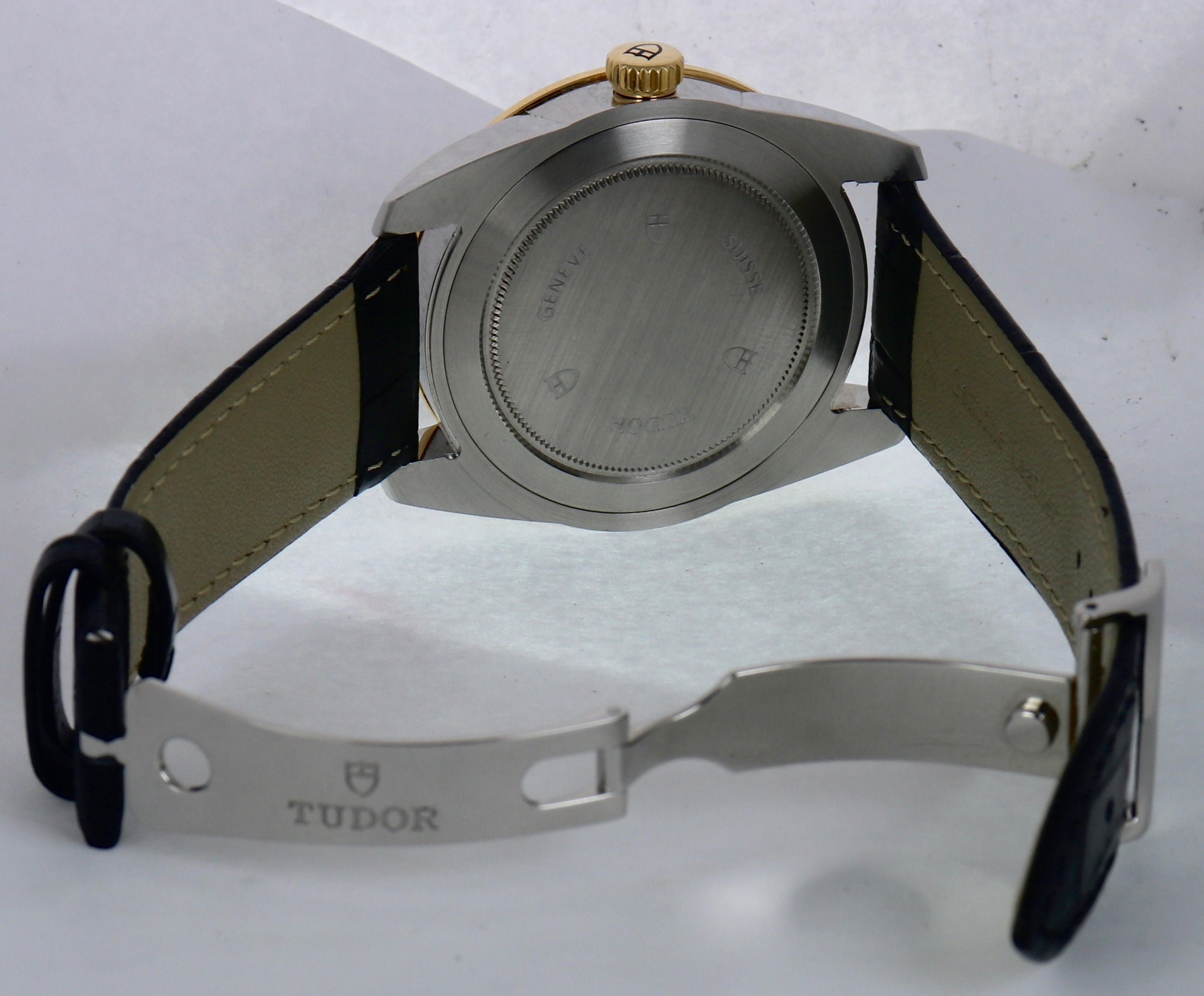 MINT Tudor Glamour Double Date 42mm Two Tone Stainless 57003 Black 42mm Watch