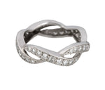 Women's Modern 14K White Gold 1.05ctw Diamond Infinity Eternity Band Ring