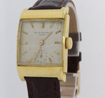 VTG Patek Philippe Solid 18k Yellow Gold Square Manual 26mm Silver Watch E8