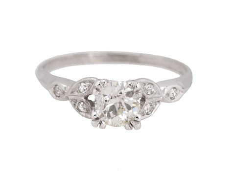 Antique Art Deco Platinum 0.78 CT Old European Cut Diamond Engagement Ring