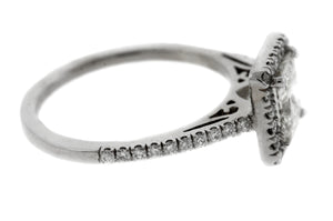 Ladies 14K White Gold 1.64ctw Rectangular Brilliant Diamond Engagement Ring EGL