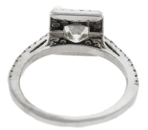 Ladies 14K White Gold 1.64ctw Rectangular Brilliant Diamond Engagement Ring EGL