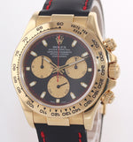 PAUL NEWMAN Rolex Daytona 116518 Gold Black Dial 18k Yellow Gold Leather Watch