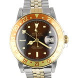 Vintage 1983 Rolex GMT-Master 16753 Brown Nipple Two-Tone Gold Jubilee 40mm