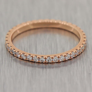 Modern 14k Rose Gold 0.53ctw Diamond Wedding Band Ring
