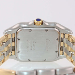 Ladies Cartier Panthere 18k Gold Steel 3 Row Two Tone 27mm Quartz Date Watch