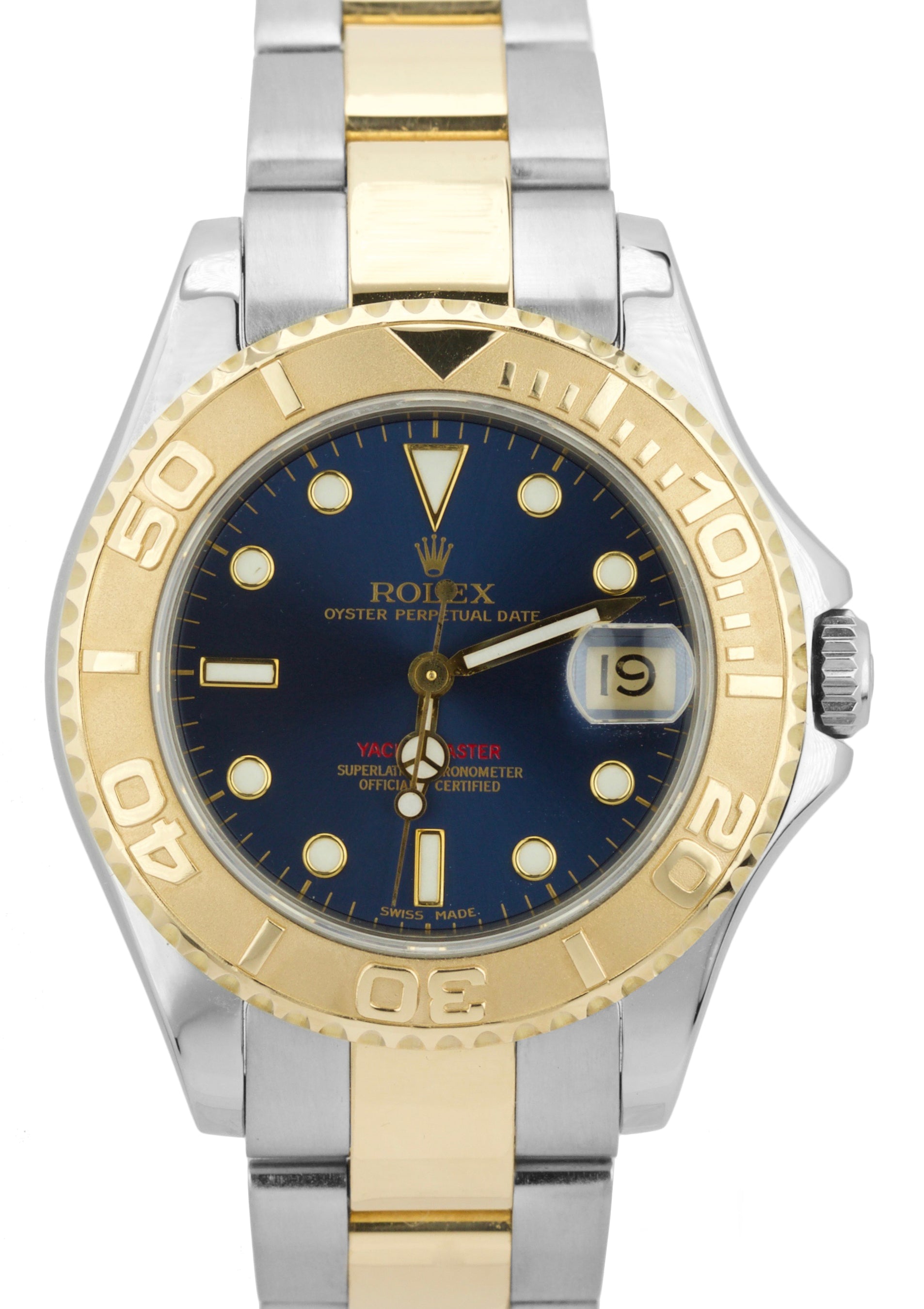 Rolex Yacht-Master 68623 Blue T 35mm SWISS MADE LUME 18K Two Tone Gold Watch