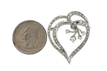 Lovely Ladies Vintage Estate 18K White Gold 1.17ctw Diamond Heart Pin Pendant