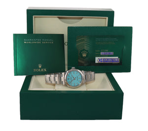 PAPERS 2020 Rolex Oyster Perpetual 31 Tiffany Blue 31mm Mid-Size 277200 watch