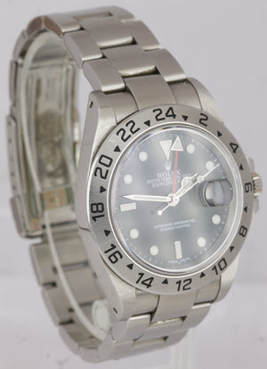 UNPOLISHED Rolex Explorer II SEL Stainless Steel Black Date GMT 40mm Watch 16570