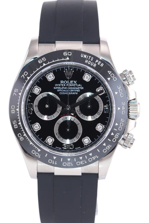 2022 Rolex Daytona Cosmograph 116519LN White Gold Ceramic Diamond Black Watch