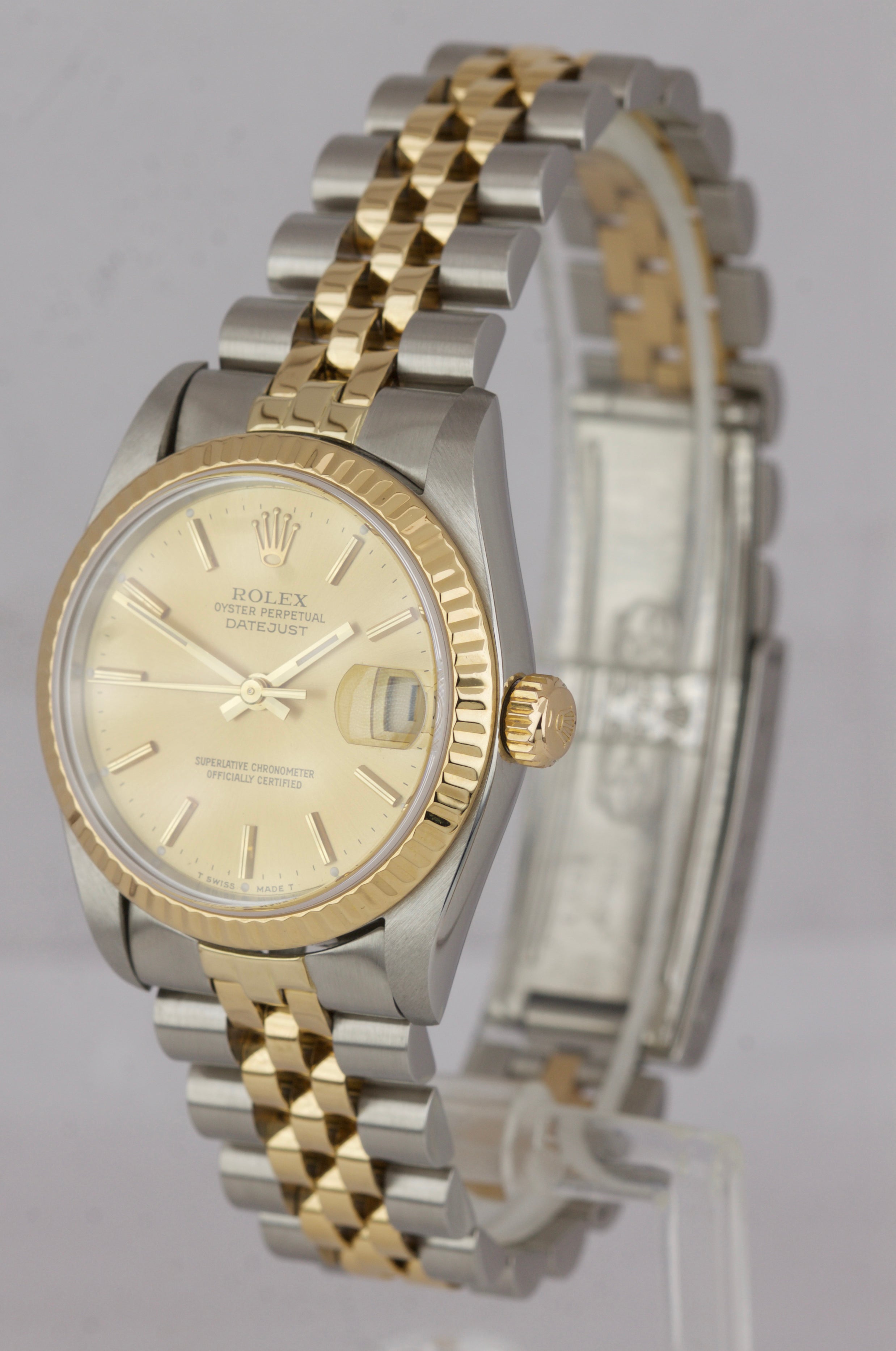 2019 SERVICED Rolex DateJust 31mm Midsize TwoTone 18K Gold 68273 Champagne Watch