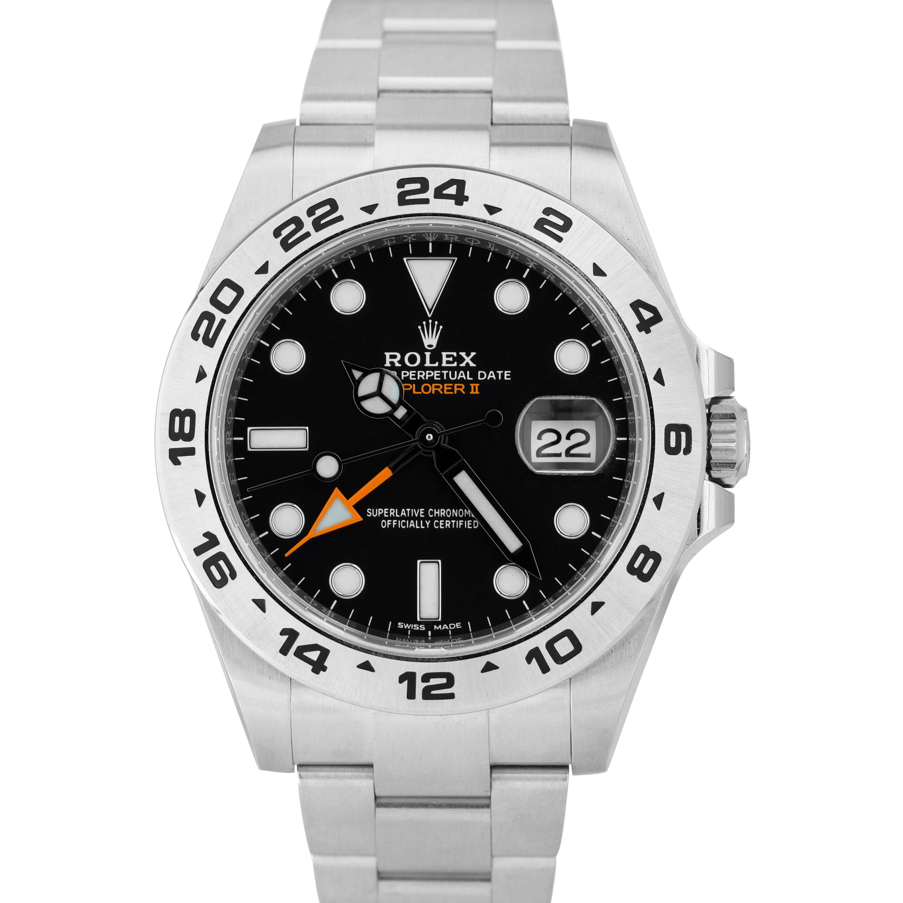 BRAND NEW 2021 Rolex Explorer II 42mm Black Steel Orange GMT Date Watch 216570