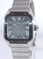 PAPERS Cartier Santos 100 XL 4072 38mm Automatic Steel Roman Grey Date Watch