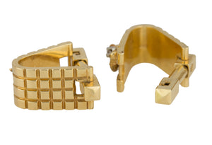 Men's Heavy Vintage Estate 14K Yellow Gold 0.08ctw Diamond Dragon Cufflinks